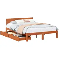 vidaXL Bedframe met hoofdeinde 3 pcs Wasbruin Massief Vurenhout