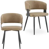 Idimex Eetkamerstoelen PAVIA in een set van 2 – Cappuccino