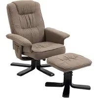 Idimex Relaxfauteuil CHARLY met voetenbankje en stoffen bekleding – bruin