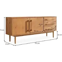 Idimex TECCA dressoir met 2 deuren en 3 laden, eiken - massief houten ladekast, verstelbare plank, woonkamer meubels in mid-century stijl, stijlvol halmeubilair met veel opbergruimte - sfeer
