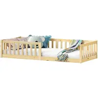 Idimex Vloerbed GUSTAVO 90 x 200 cm met valbeveiliging – naturel