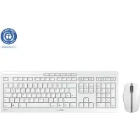 Cherry Draadloos toetsenbord met muis STREAM DESKTOP, extra stil QWERTY-toetsenbord, muis met 6 knoppen &amp; scrollwiel, 1000-2400 dpi, tot 10 m, USB-ontvanger, wit
