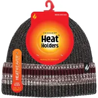 Heat Holder - Wintermuts met manchet voor heren - Houtskool