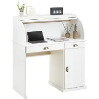 Idimex TOM-secretaresse met rolluik van massief hout - wit