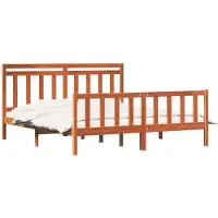 vidaXL Bedframe met hoofdeinde 2 pcs Wasbruin 205,5 x 185,5 x 100 cm