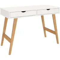 Idimex MILO-bureau met 2 lades van massief hout - wit/eiken