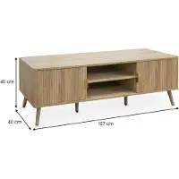 Idimex Lowboard ALMA 140 cm – eikenhouten afwerking