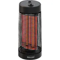 BRASQ Elektrische Terrasverwarmer staand – Tafelmodel - 1200 watt - 2 Warmtestanden – met Zwenkfunctie - Infrarood Heater – Spatwaterdicht - Verwarming Voor Binnen en Buiten - Zwart