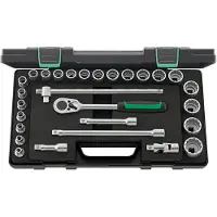 Stahlwille Dopsleutelset | 28-delig 1/2 inch | sleutelwijdtes 8-32 mm | aantal tanden 36 12-kant | 1 stuk - 96031407 96031407