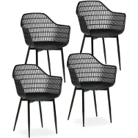 Idimex Tuinstoelen MARGHERITA, set van 4 – Zwart