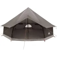 vidaXL Tipi Tent 12-persoons Bruin Grijs Polyester en Staal