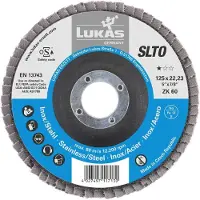 Lukas-Erzett Schijf voor haakse slijper - snijschijf LAMELLEWIEL LUKAS 125 mm P 80 SLTR INOX ZIRCONIUM