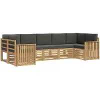 vidaXL Tuinset met 7 zitplaatsen, wit en antraciet, polyester