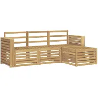 vidaXL Buitenloungeset, 4-delig, wit, massief acaciahout