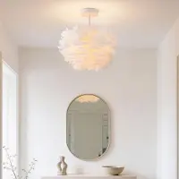 LumenXL Elegante plafondlamp Roselle met witte veren