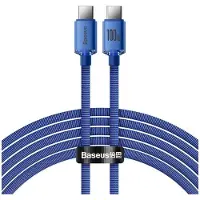 Baseus - Data Cable Crystal Shine (CAJY000703) - Type-C to Type-C, 100W, 2m - Blue