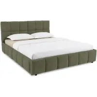 Idimex Gestoffeerd bed EMILIA 140x200 cm met lattenbodem – Groen