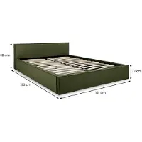 Idimex Gestoffeerd bed PESARO 140x200 cm met lattenbodem – Groen