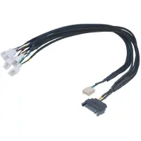 Akasa smart pwm cable for 5pwm case fans and coolers, sata power (flexa fp5s, black braided)