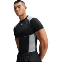 Under Armour UA HG Elite Fitted SS-BLK Heren Sportshirt - Ultimate Zwart / Steel / Reflective
