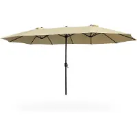 Akord Grote Tuinparasol TILIA / Buitenparasol / Verstelbare Hoogte / UV-bescherming, Waterdicht / Beige / 460 x 270 x 245 cm