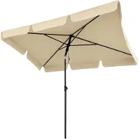 Akord Tuinparasol FLOKS / Buitenparasol / Verstelbare Hoogte / UV-bescherming, Waterdicht / Beige / 200 x 123 x 235 cm