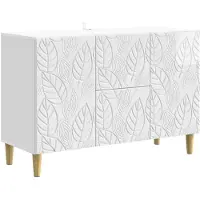vidaXL Dressoir Hoogglans Wit 89 x 34,5 x 60 cm Bewerkt hout