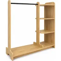 VCM Kleiderständer H. 110 x B. 106 x T. 35 cm mit Regal & Kleiderstange Offene Garderobe für Schlafzimmer Flur Ankleide - Lempu L