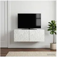 vidaXL Wandmontage TV-kast 59,5 x 41 x 30 cm Wit Bewerkt hout