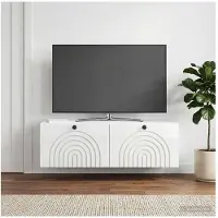 vidaXL Wandmontage TV-kast Hoogglans Wit 98 x 31 x 30 cm Bewerkt hout