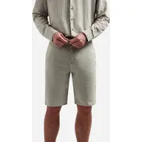 No-excess Short chino with linen taupe