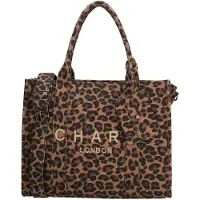 Charm London Bond Avenue Laptoptas - 15.6" laptopvak - afneembare schouderriem - luipaard