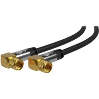Goobay F (m) - F (m) coaxkabel | 135 dB | koper | haaks | verguld | zwart | 5 meter