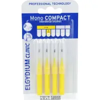 Elgydium Mondverzorging Clinic Interdentale borstel Mono Compact Geel | Fijn | ISO 2 1 mm 4 St Tandenborstel