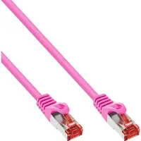 InLine Patchkabel, S/FTP (PiMf), Cat.6, 250 MHz, PVC, koper, roze, 20m