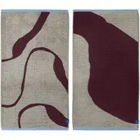 Mette Ditmer Nova Arte gastenhanddoek 40x55 cm 2-pack Wine-sand