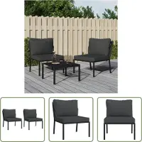 The Living Store De Living Store tuinstoelen met grijze kussens, 2 stuks, afmetingen 60x74x79 cm, materiaal: staal