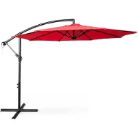 Akord Tuinparasol ASTER / Zweefparasol Met Voet / Verstelbare Hoogte / UV-bescherming, Waterdicht / Rood / 300 x 300 x 45 cm