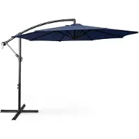 Akord Tuinparasol ASTER / Zweefparasol Met Voet / Verstelbare Hoogte / UV-bescherming, Waterdicht / Donkerblauw / 300 x 300 x 45 cm