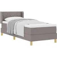 vidaXL Boxspring bed met kussen met hoofdeinde Taupe 200 x 80 cm Stof