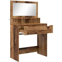 vidaXL Nachtkastje/kaptafel voor de slaapkamer, gerecycled hout, 80 x 39,6 x 135 cm
