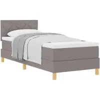 vidaXL Boxspring bed met kussen met hoofdeinde Taupe 80 x 200 cm Stof