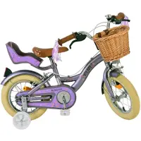 Volare Blossom kinderfiets - meisjesmodel - 12 inch - paars - met twee handremmen