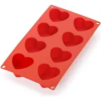 Lékué Bakvorm 8 Hartjes - Siliconen - Red