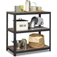Avasco Stellingkast - Laag opbergrek - 3 verstelbare planken - Zwart 88x90x45 cm