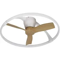 Mantra-Iluminacion Nepal Mini LED plafondventilator, app, wit/beuk - Mantra , Nepal Mini, dimbare, Wit, Woonkamer, Metaal, Modern