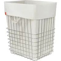 Mette Ditmer Store-it opbergmand met katoenen zak large Chrome