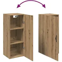 vidaXL Wandkast Artisan Eiken 34,5 x 34 x 90 cm Bewerkt hout