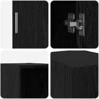 vidaXL Wandkast, zwart, eikenlook, 30 x 42,5 x 39,5 cm
