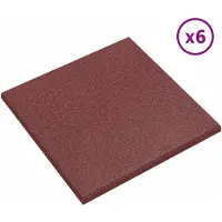 vidaXL Valbescherming Tegels 6 st Rood 50 x 50 cm Rubber
